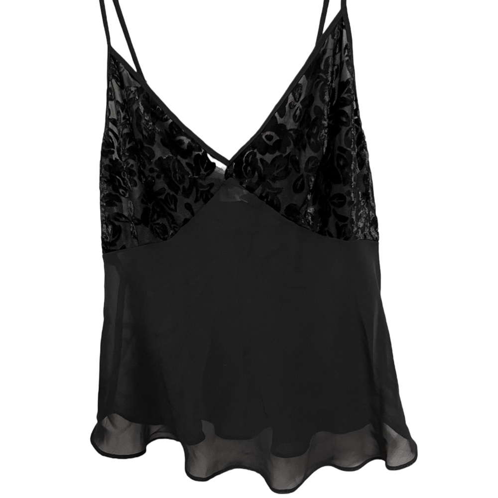 ⭐️5/$50⭐️Mesh Slip Tank with Velvet Floral Pattern Y2K - Picture 2 of 4